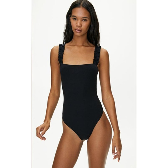 Sunday Best Firecracker ribbed bodysuit thong bottom ruffled straps size small - Picture 6 of 6